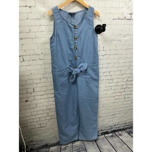 Nautica Girls Size L 12-14 Jean Summer Jumpsuit